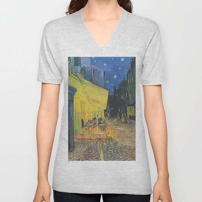 Vincent can Gogh's Cafe Terrace at Night V Neck T Shirt