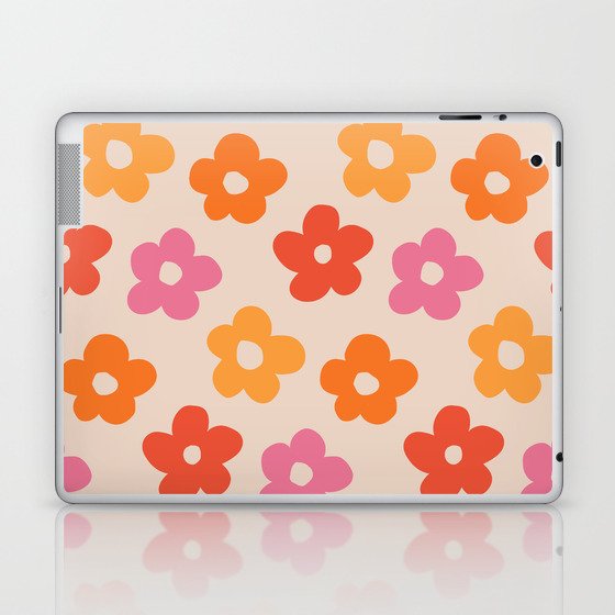 Retro 60s 70s Flowers Pattern #pattern #vintage Laptop & iPad Skin