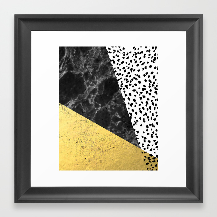 Mele Gold Abstract Painting Art Decor Dorm College Trendy