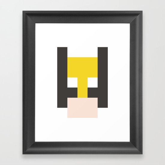 hero pixel yellow black flesh Framed Art Print