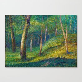 Maidenhair, Aspen, Ginkgo Biloba, & Birch Tree Forest landscape painting by Edmond Petitjean Canvas Print