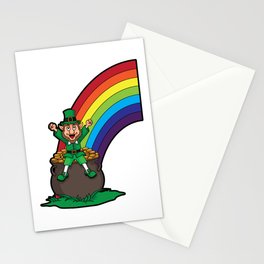 Leprechaun Rainbow and Pot of Gold Saint Patrick Day T-Shirt Stationery Card