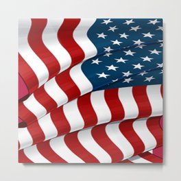 WAVY AMERICAN FLAG JULY 4TH ART Metal Print | Drawing, Red, Digital, Julyart, Abstract, Colored Pencil, Starsart, Patricoticart, Acrylic, Ink 
