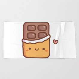 Cute Chocolate Bar Doodle Beach Towel