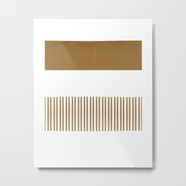 Golden Lines Metal Print | Row, Minimal, Geometric, Fresh, Pattern, Stripe, Verticallines, Simple, White, Tan 