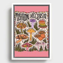 Mushrooms of Wisconsin Framed Canvas