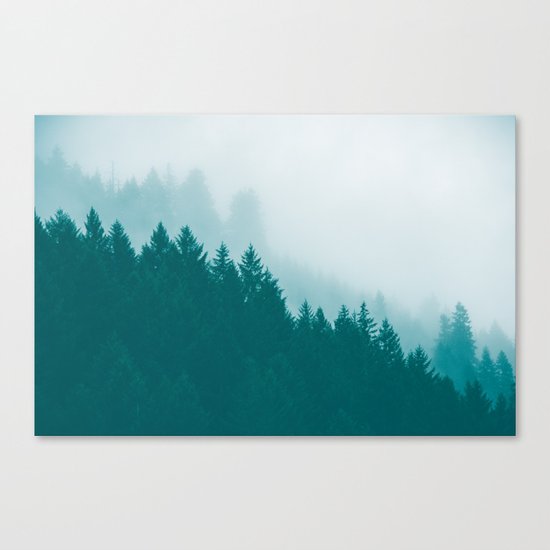 Green Mountain Fog Canvas Print