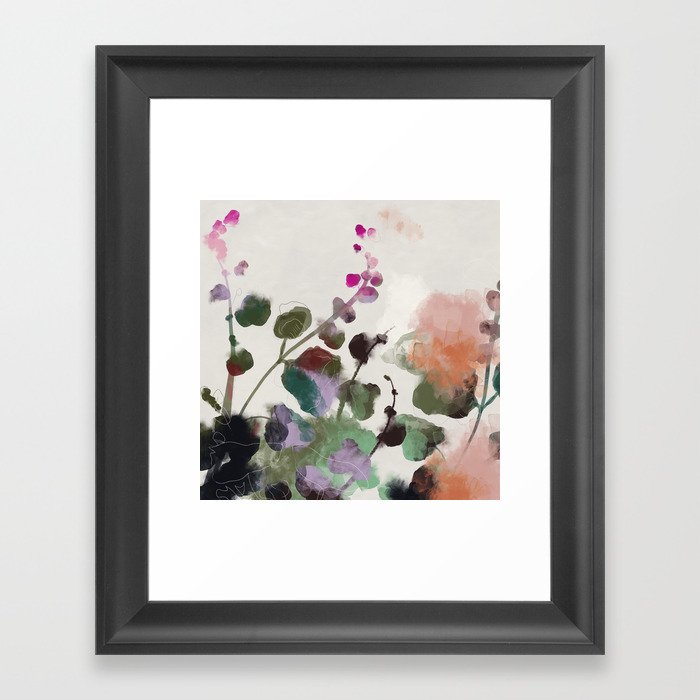 floral abstract summer autumn Framed Art Print