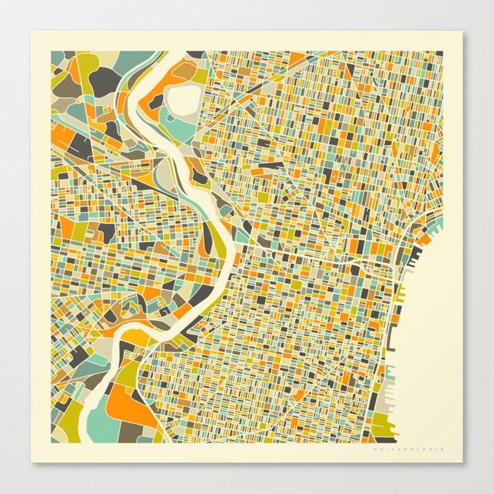 Philadelphia Map Canvas Print