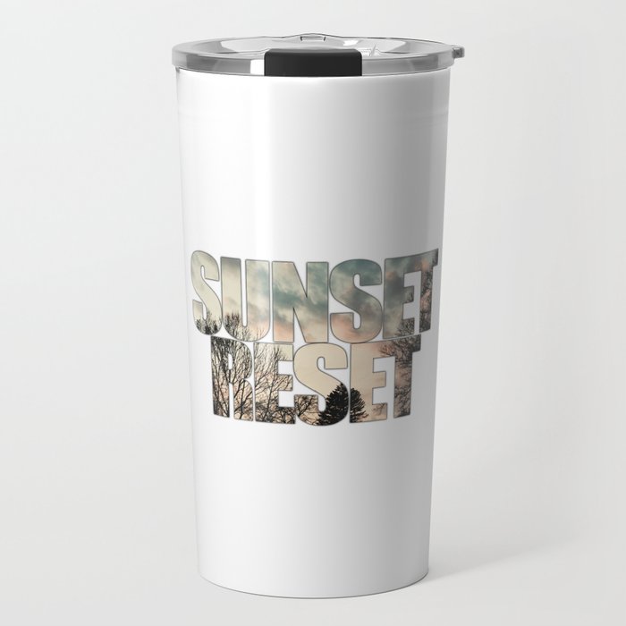 Sunset Reset - Inspirational Graphic Design Travel Mug
