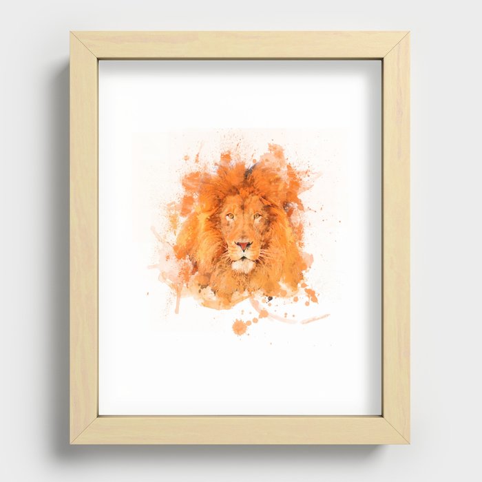 Splatter Lion Recessed Framed Print
