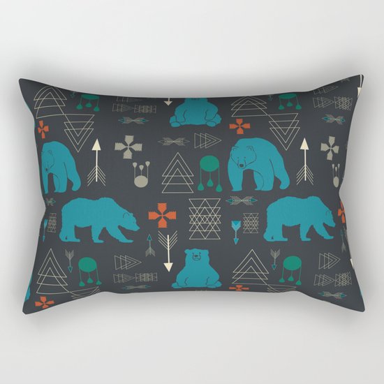 Tribal Bear Rectangular Pillow