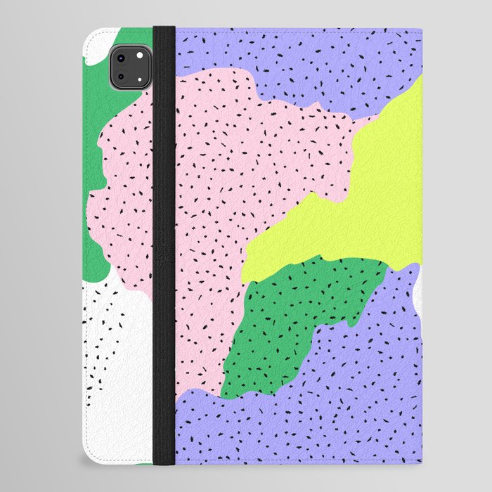 Abstract fun retro colorful pattern iPad Folio Case