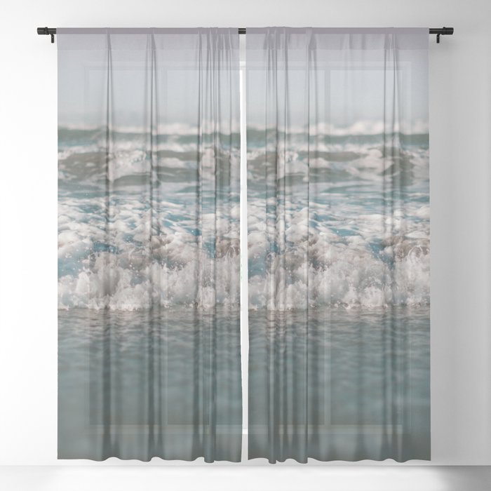 Ocean Crash Sheer Curtain