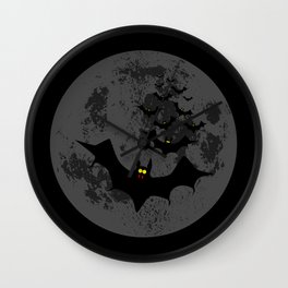 Vampire Bats Against The Dark Moon Wall Clock