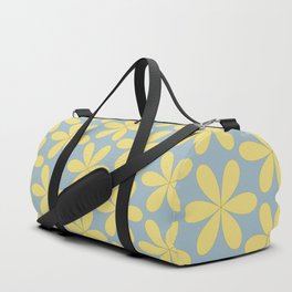 Yellow floral pattern on blue II Duffle Bag