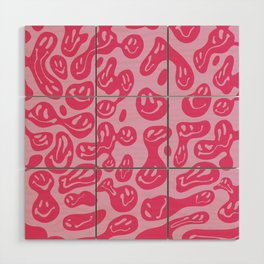 Pink Dripping Smiley Wood Wall Art