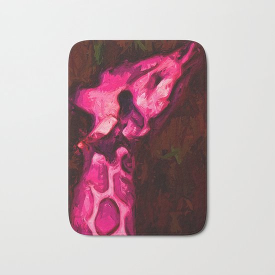 Pink Giraffe Bath Mat