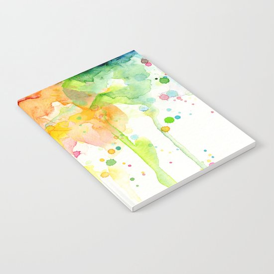 Rainbow Watercolor Pattern Texture Notebook