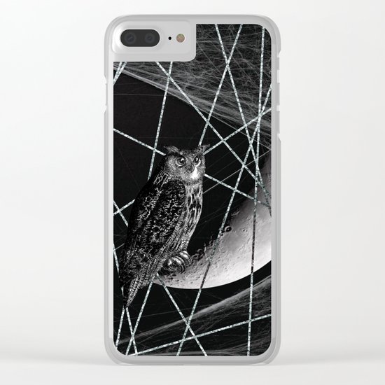 Moon owl Clear iPhone Case