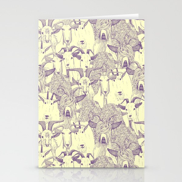 just goats purple cream Stationery Cards