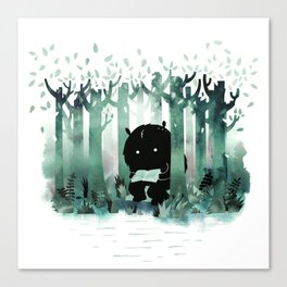 A Quiet Spot (in green) Canvas Print