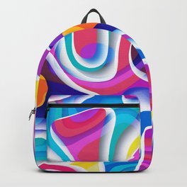 Bright colors paper cut out geometric pattern Backpack