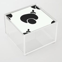 afro pick dot black and white  Acrylic Box
