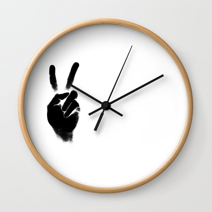 Peace — portrait and white Wall Clock