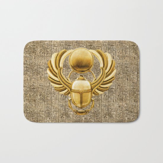 Gold Egyptian Scarab Bath Mat