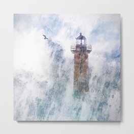 Storm in the lighthouse Metal Print