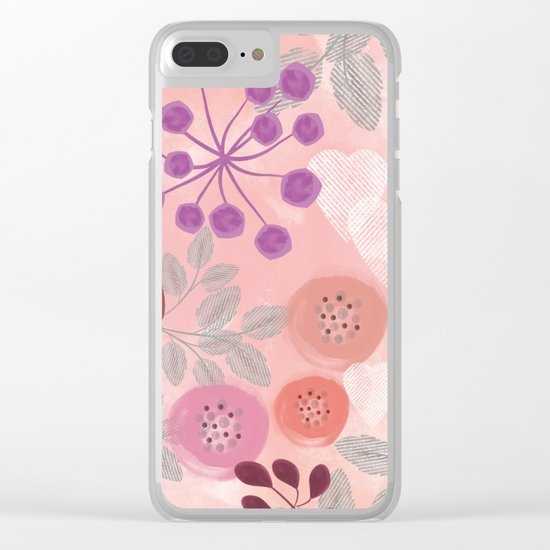 Abstract floral pattern. Clear iPhone Case