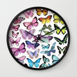 Butterfly Rainbow Wall Clock