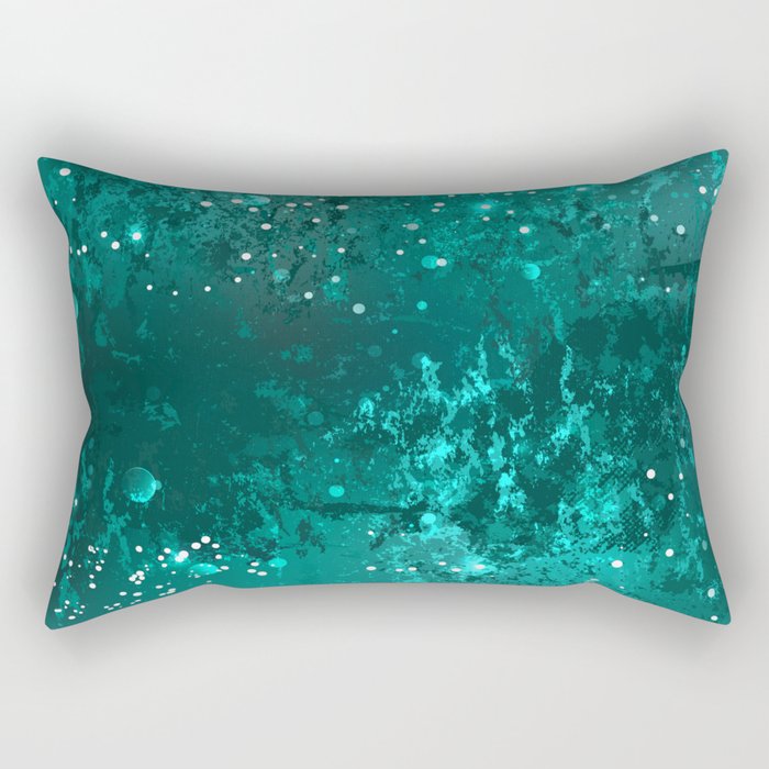 Emerald Glitter Background Rectangular Pillow