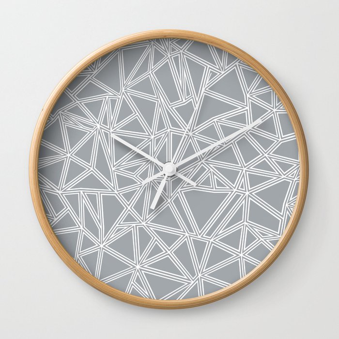 Shattered Ab Grey and White Wall Clock