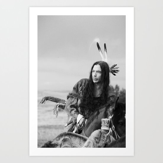 Lakota Warrior, Native American South Dakota Art Print