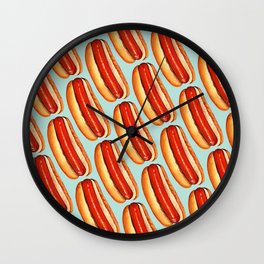 Hot Dog Pattern Wall Clock
