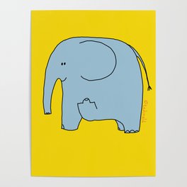 Elephant Bird Color Poster
