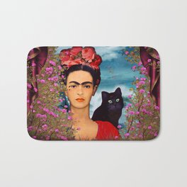 Frida Kahlo    Bath Mat | Vintage, Exotic, Realism, Portrait, Roses, Velvet, Famouspeople, Inspirational, Fridakahlo, Modernart 