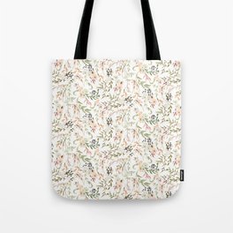 Dainty Intricate Pastel Floral Pattern Tote Bag