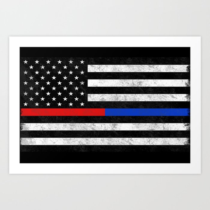 Fire Police Flag Art Print