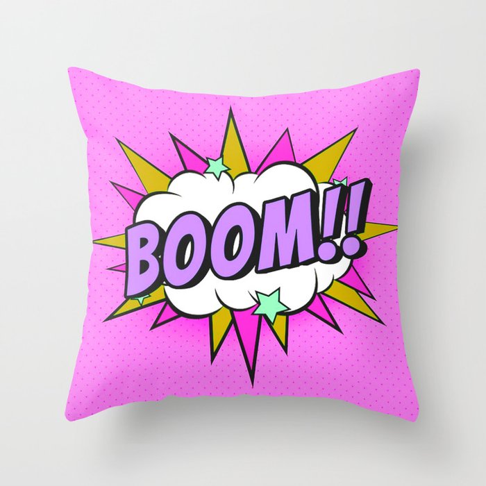 BOOM!! Pop Art 3 Throw Pillow