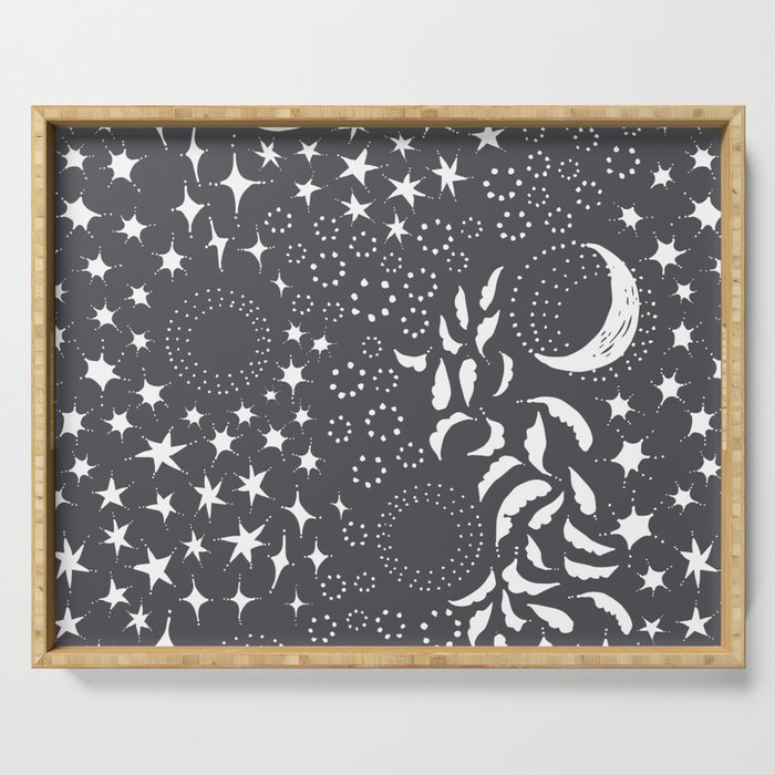 Moon Among the Stars - Dark Grey Celestial Serving Tray