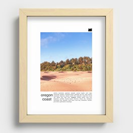 Beach at Sunset | Oregon Coast | Travel Photography Minimalism Recessed Framed Print