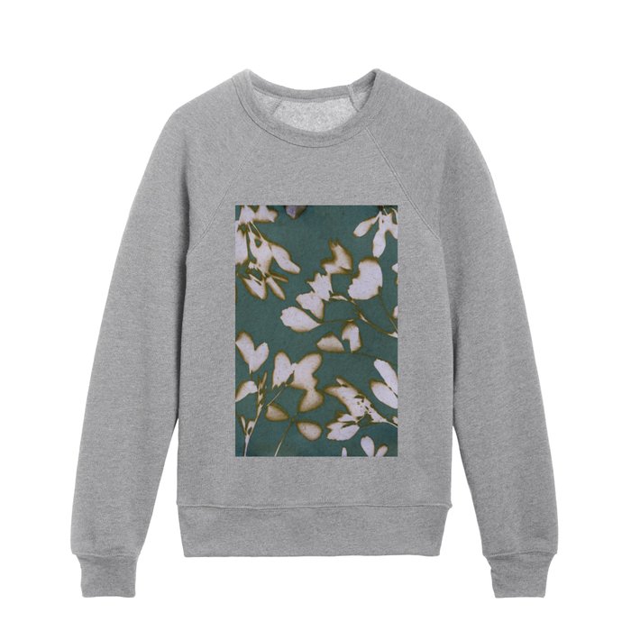 Botanical Whispers / Cyan & Green Kids Crewneck