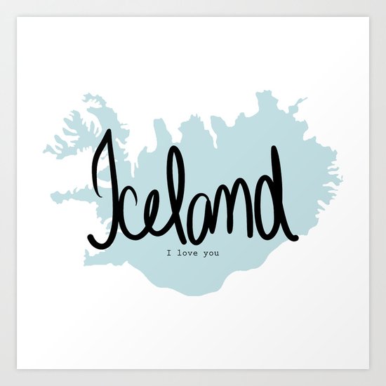Iceland love Art Print