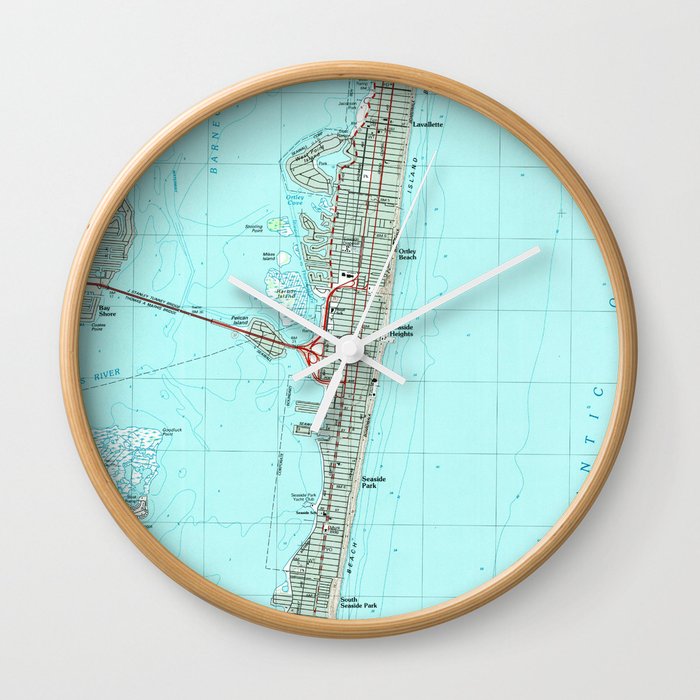 Seaside Park & NJ Shore Map (1989) Wall Clock