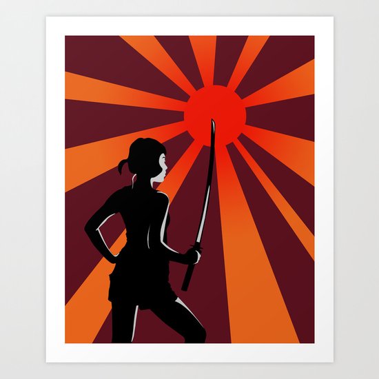 Warrior at Sunset Art Print