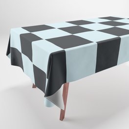 Blue & Black Check, Modern Checkerboard  Tablecloth