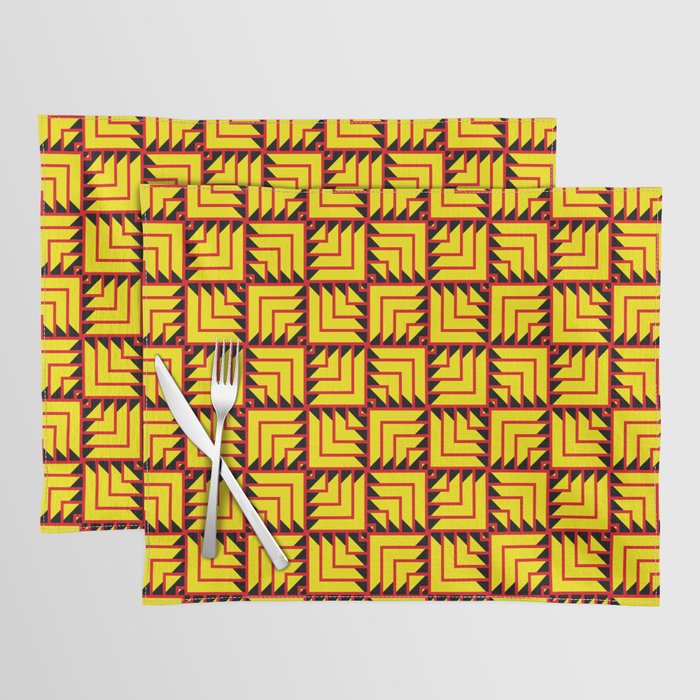 Red and yellow squares Placemat